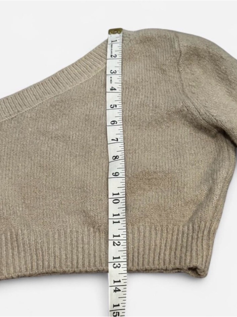 Forever 21 One-Shoulder Cropped Knit Sweater Taupe | XS Xsmall - Picture 4 of 5